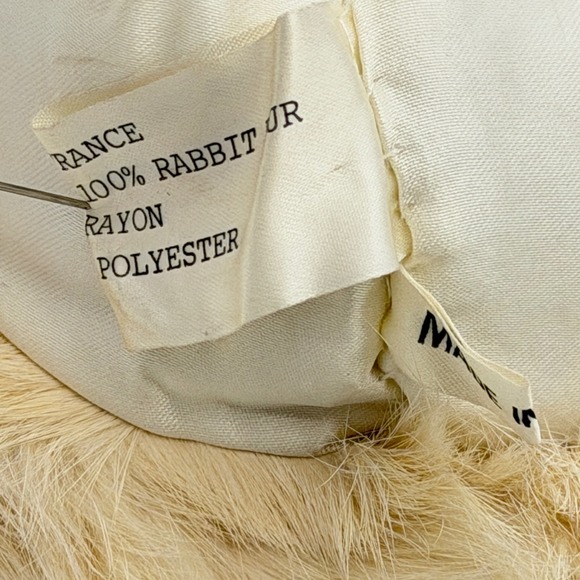 Real Rabbit Fur Hand Muff Purse Ivory Winter Clutch Muff Bag w/ Strap